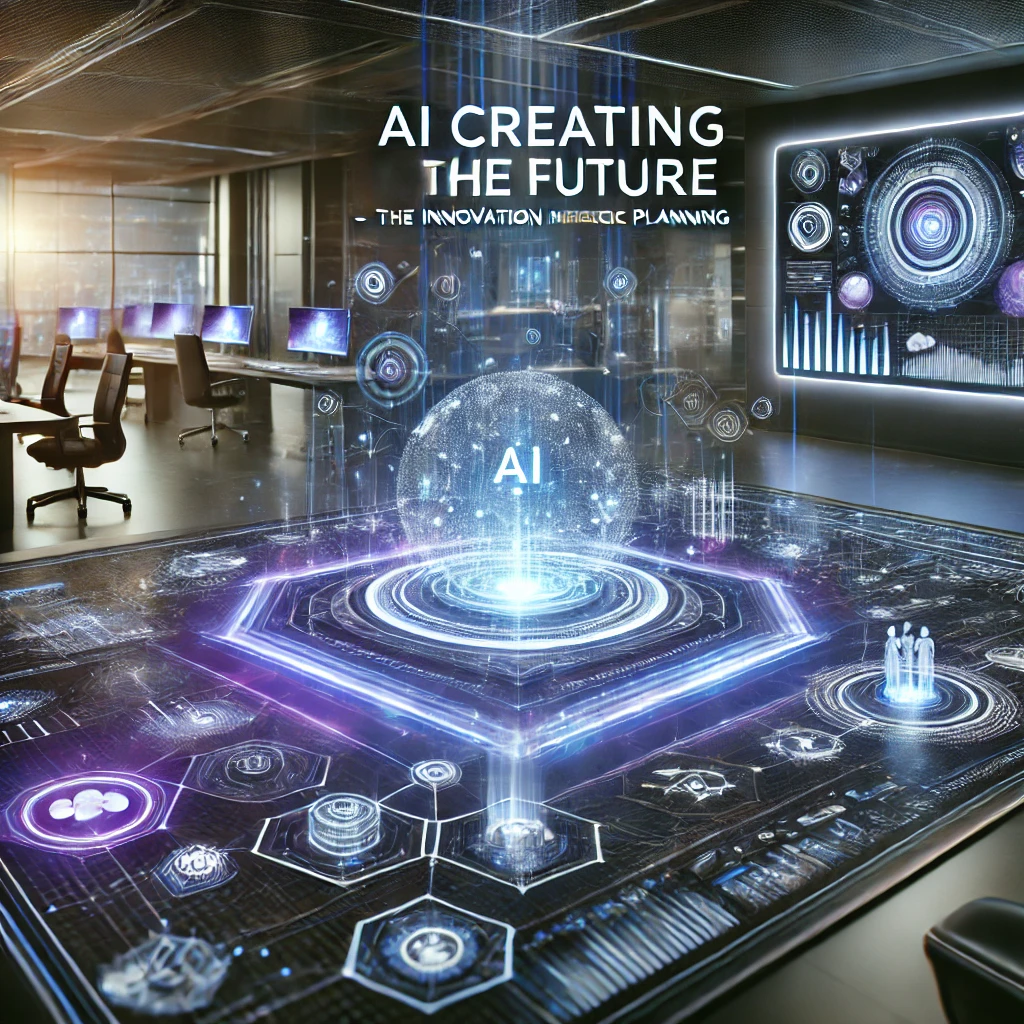 DALL·E-2024-10-24-21.20.56-A-futuristic-image-illustrating-AI-creating-the-future-the-innovation-of-strategic-planning.-The-scene-features-a-sleek-holographic-AI-interface-.webp